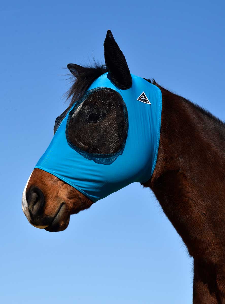 PROFESSIONALS CHOICE TACK PACIFIC_BLUE / SMALL/COB COMFORT LYCRA FLY MASK - SMALL/COB