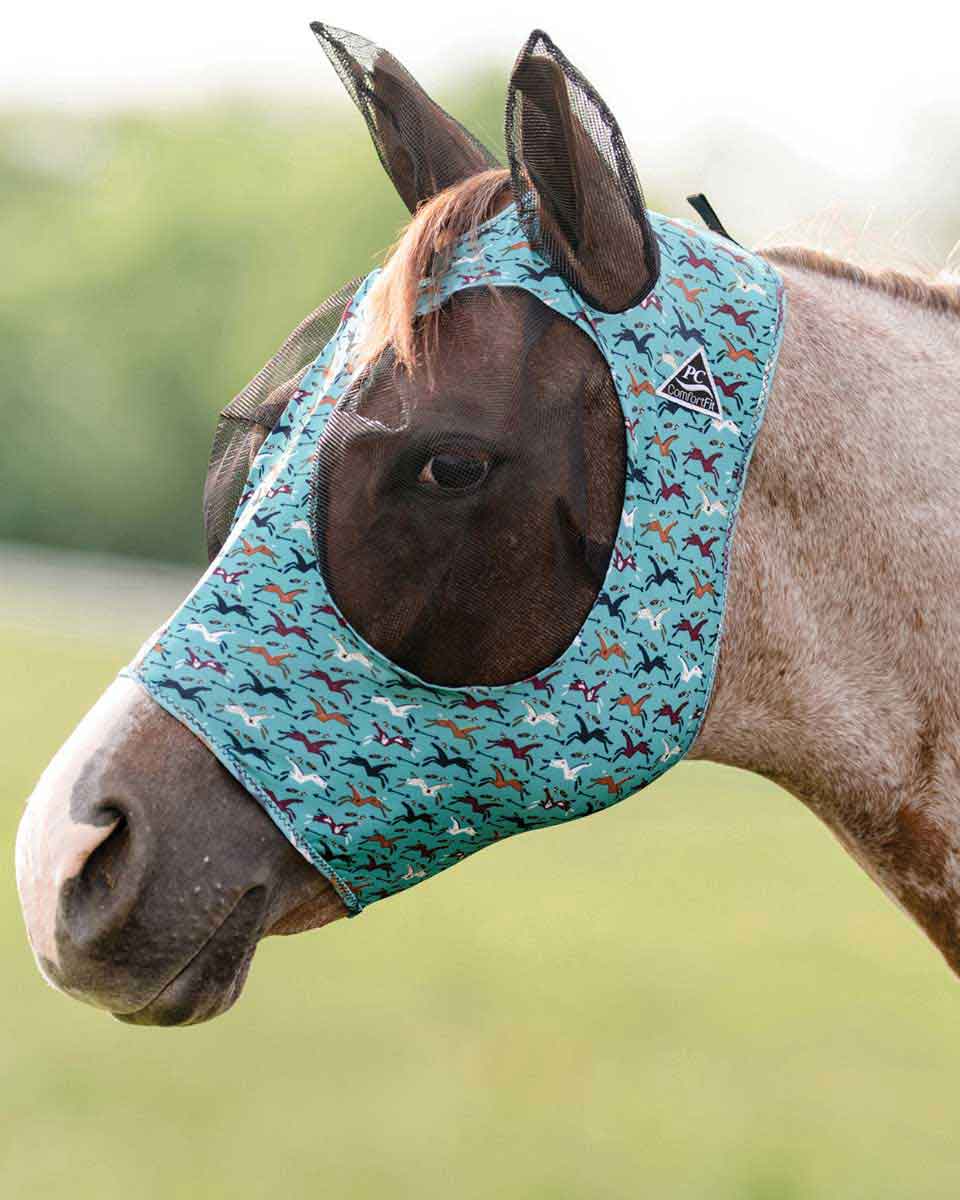 PROFESSIONALS CHOICE TACK PONY_TRACKS / WARMBLOOD COMFORT LYCRA FLY MASK - WARMBLOOD