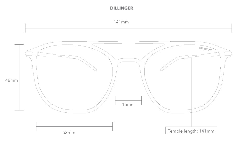 BEX SUNGLASSES ACCESSORIES DILLINGER BLACK/GRAY BEX SUNGLASSES