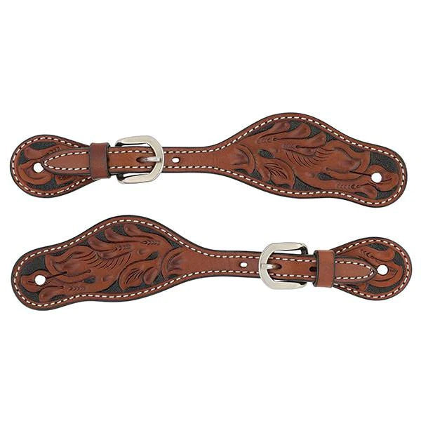 WEAVER LEATHER TACK FLORAL TOOLED YOUTH/LADIES SPUR STRAPS