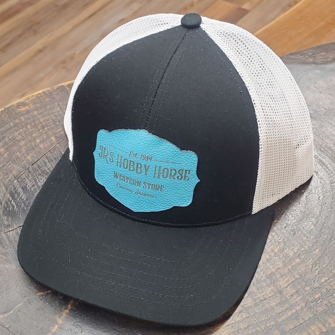 JR'S HOBBY HORSE ACCESSORIES JR's BLACK/WHITE TURQUOISE PATCH CAP