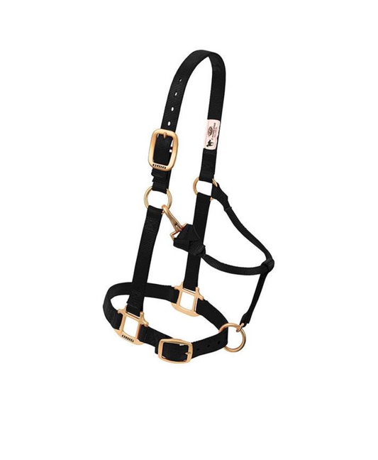 WEAVER LEATHER TACK BLACK / YEARLING ORIGINAL ADJUSTABLE CHIN & THROAT SNAP HALTER