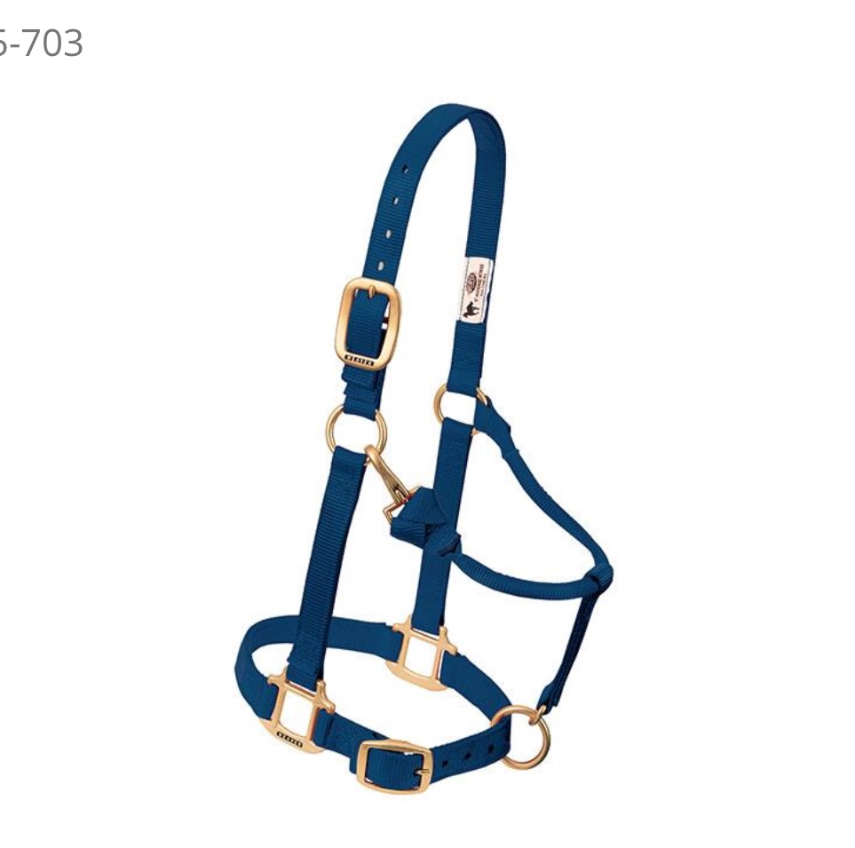 WEAVER LEATHER TACK NAVY / SMALL ORIGINAL ADJUSTABLE CHIN & THROAT SNAP HALTER