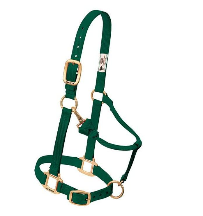 WEAVER LEATHER TACK HTR_GREEN / YEARLING ORIGINAL ADJUSTABLE CHIN & THROAT SNAP HALTER