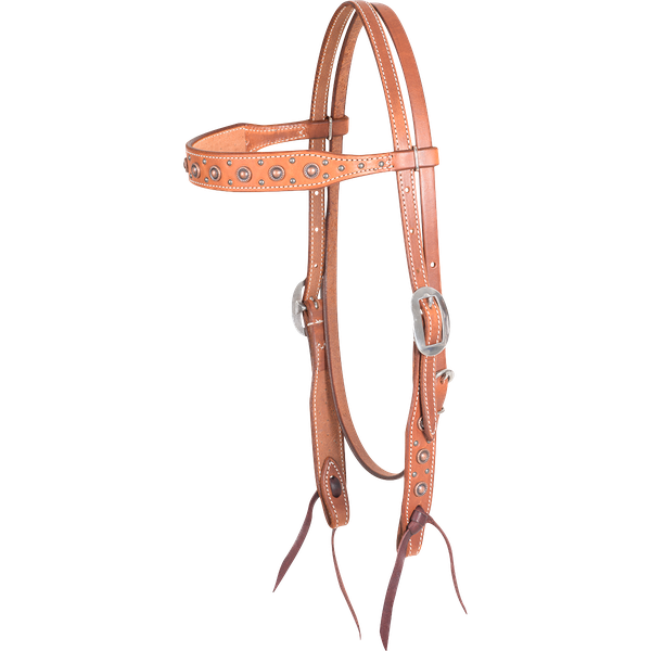 CLASSIC EQUINE TACK TACK ROPE EDGE COPPER DOT NATURAL MARTIN HEADSTALL