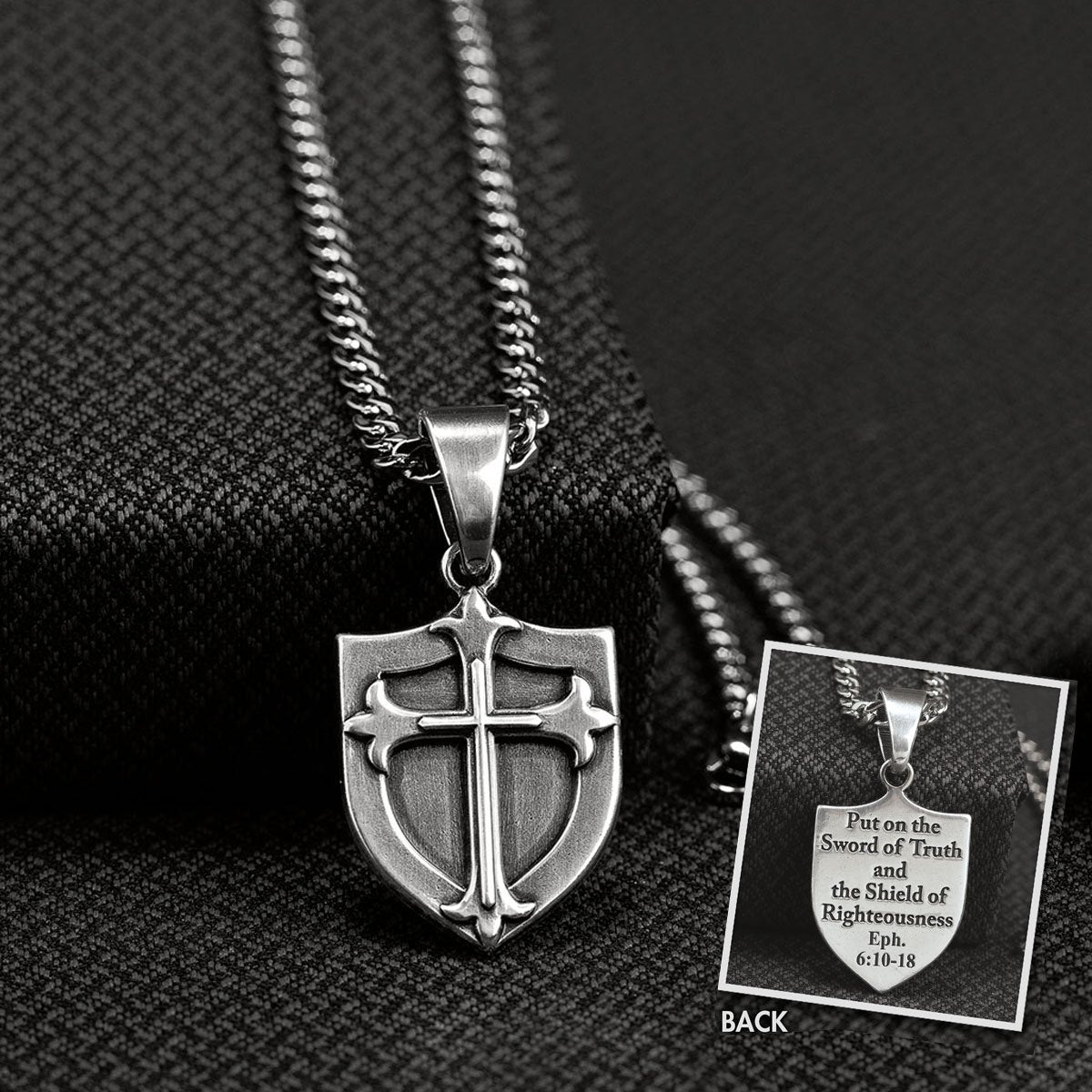 M&F WESTERN PRODUCTS ACCESSORIES SHIELD and CROSS NECKLACE