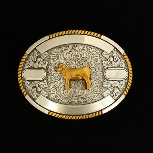 M&F WESTERN PRODUCTS ACCESSORIES SHOW COW OVAL BELT BUCKLE