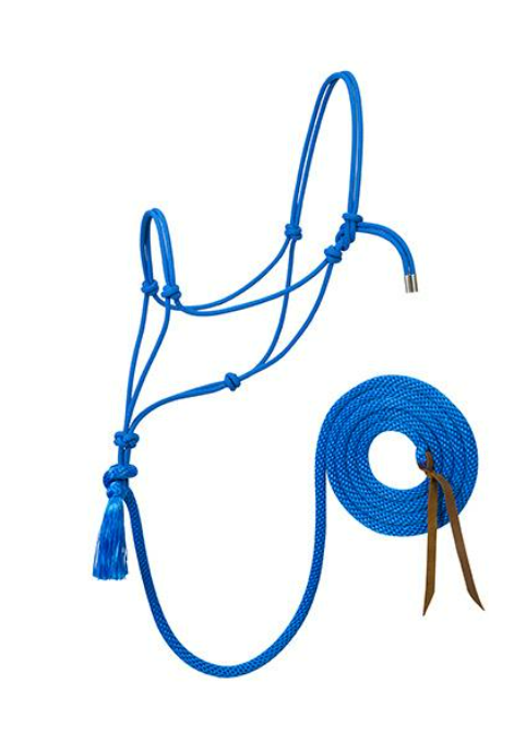 WEAVER LEATHER TACK AVERAGE / BLUE SILVERTIP NO 95 ROPE HALTER W/ 10' LEAD