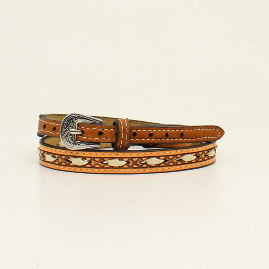 M&F WESTERN PRODUCTS ACCESSORIES TAN/WHITE BUCKSTITCH HATBAND