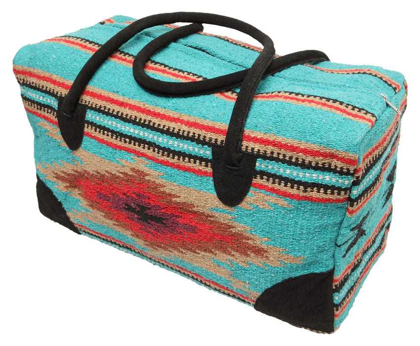 EL PASO SADDLERY/CASA ZIA ACCESSORIES TURQUOISE GO WEST TRAVEL BAG