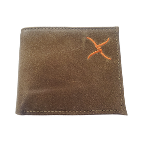 ORANGE/DISTRESSED TX LOGO BI-FOLD WALLET