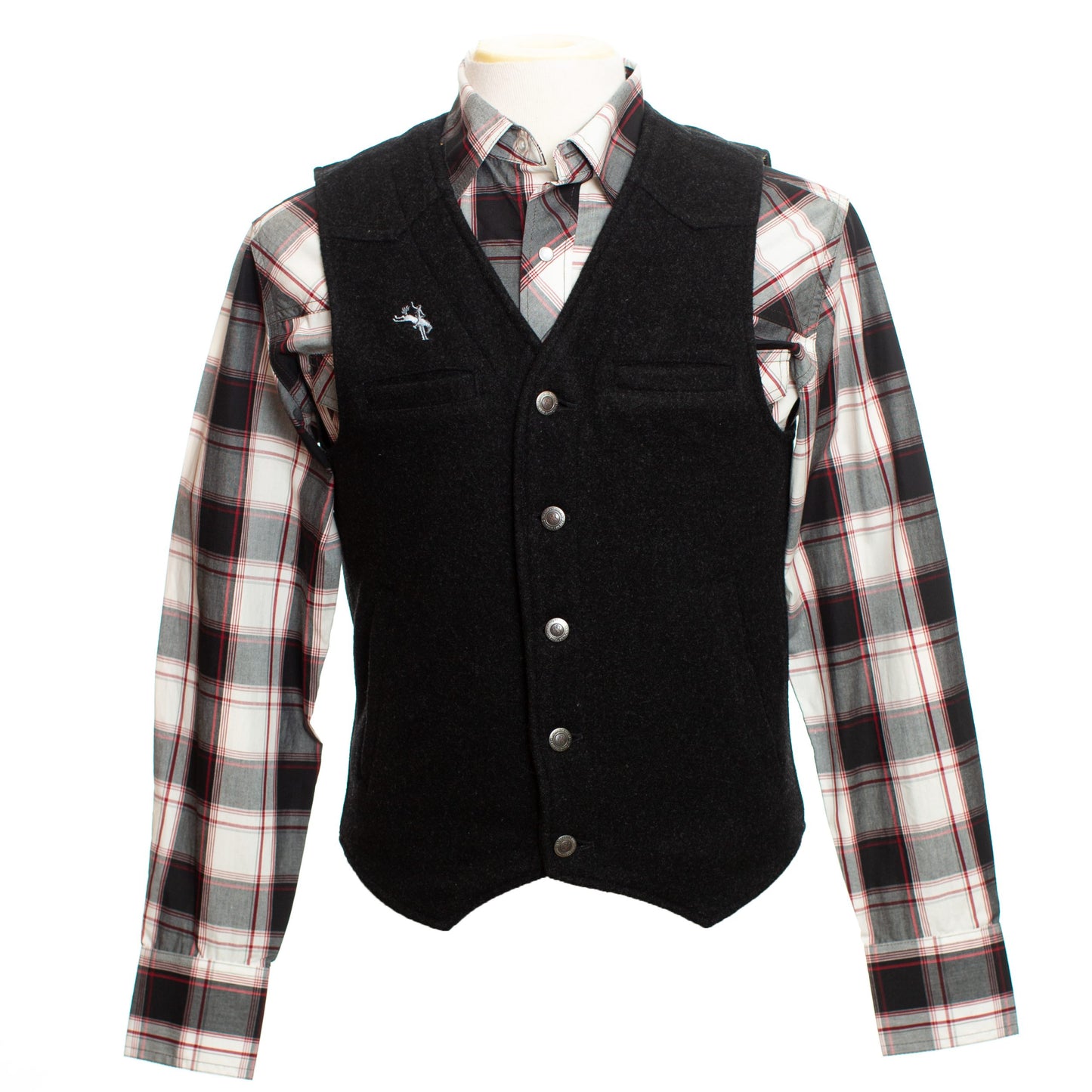 WYOMING TRADERS MENS CLOTHING S / BLACK WYOMING WOOL VEST