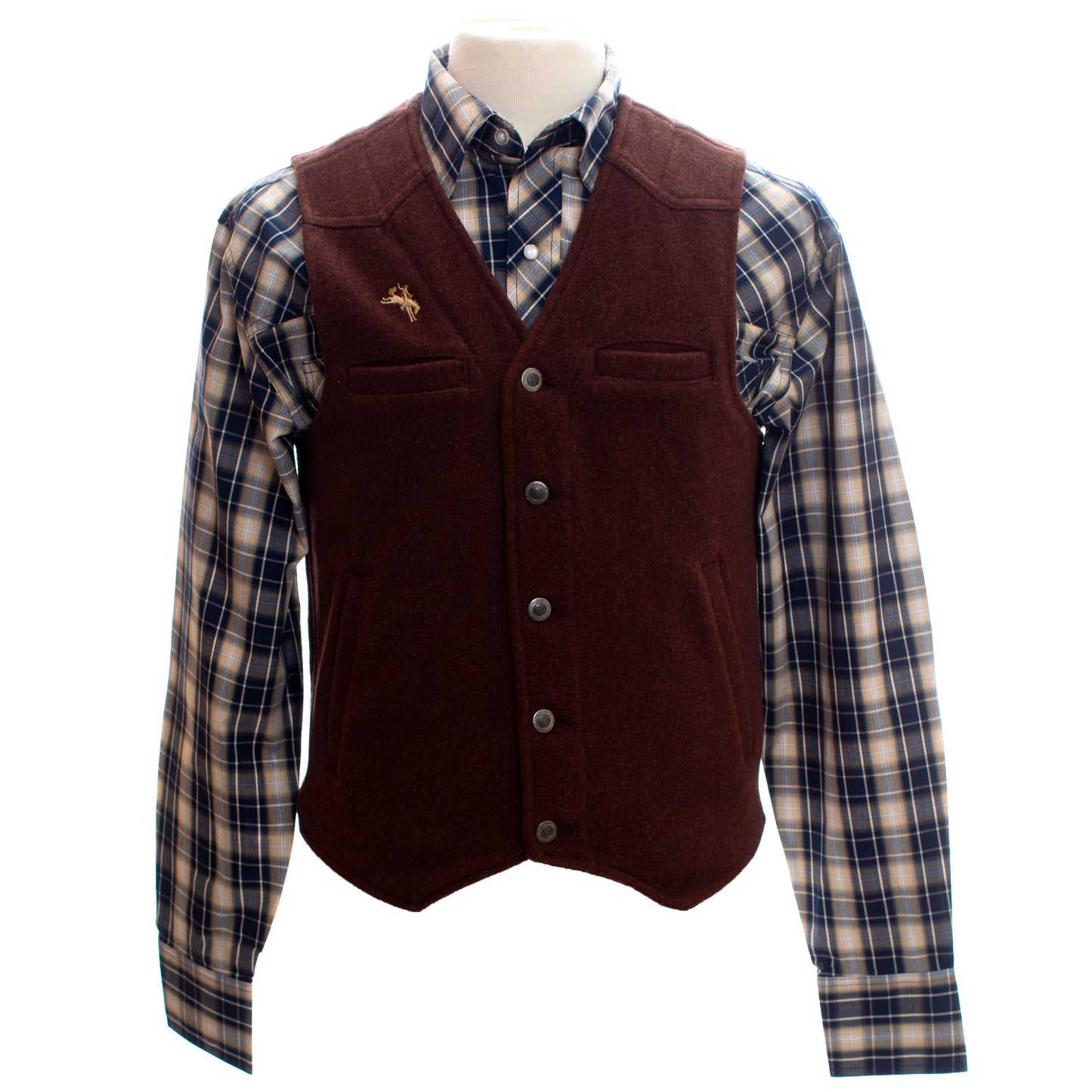 WYOMING TRADERS MENS CLOTHING M / CHOCOLATE WYOMING WOOL VEST